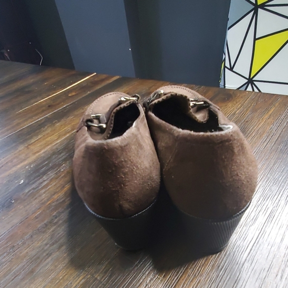Stuart Weitzman brown suede loafers wedge 7.5W - Picture 3 of 4